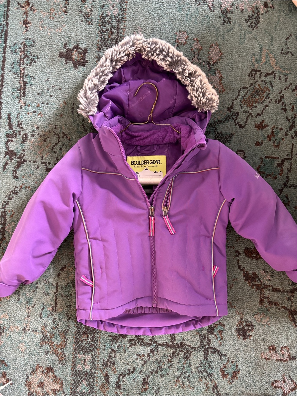 Boulder Gear Purple Girls' Faux-Fur Hooded Winter Jacket